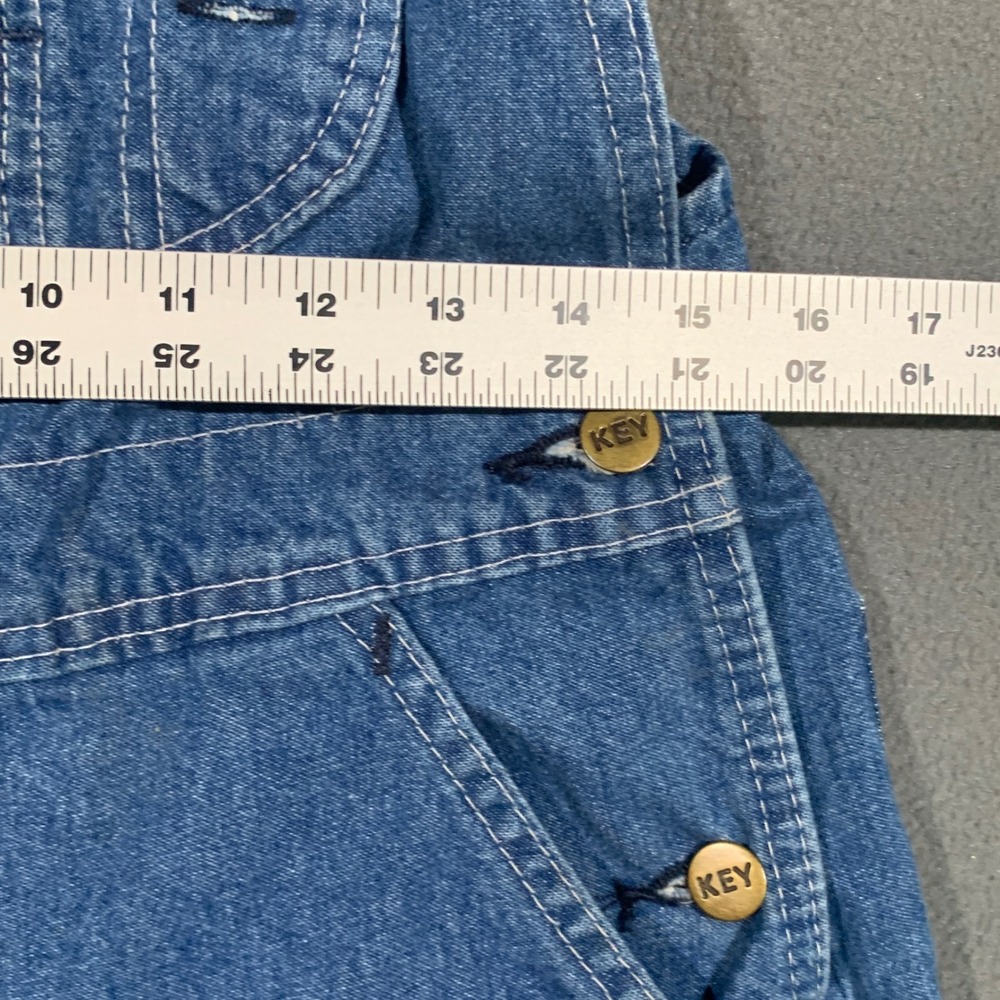Key Imperial Bib Overalls Mens 32x30 Blue Denim Workwear Carpenter Jeans FS 2745 - Picture 6 of 10